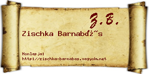 Zischka Barnabás névjegykártya